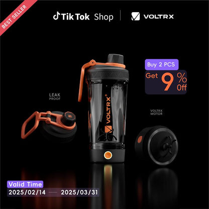 VOLTRX, Electric Shaker Bottle, Smart Blender Bottle, Tritan Material, Leak-Proof Design, 21Oz Capacity for Sports & Fitness