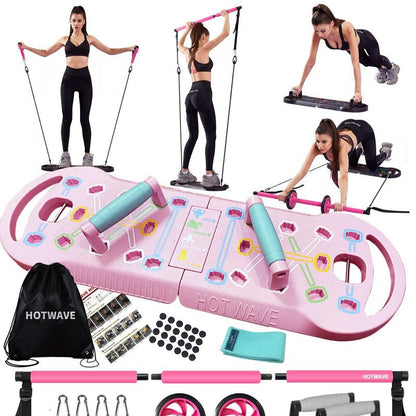 HOTWAVE Pilates Barbell Straps 15 Fitness Accessories Portable Home Gym for Men and Women to Exercise Core, Buttocks, Legs, Detachable and Assembled