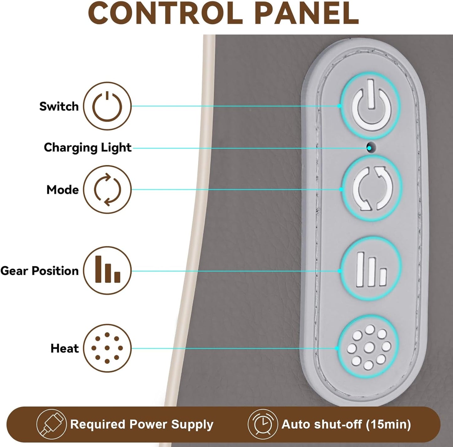 Shiatsu Neck Massager with Heat-  Back Massager 6-Head Cordless Deep Tissue Simulate Human Hand Grasping & Kneading Massage Pillow for Leg, Foot Muscle Pain Relief